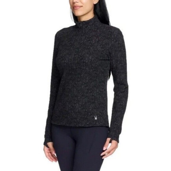 NWOT Women's Black SPYDER ACTIVE Fleece 1/4 Zip Pullover Size Large - Picture 2 of 5
